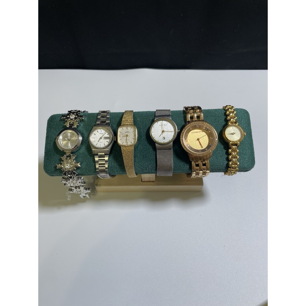Lot of 6 Women's Watches Pulsar Skagen Jules Jurgensen Liz Claiborne Untested